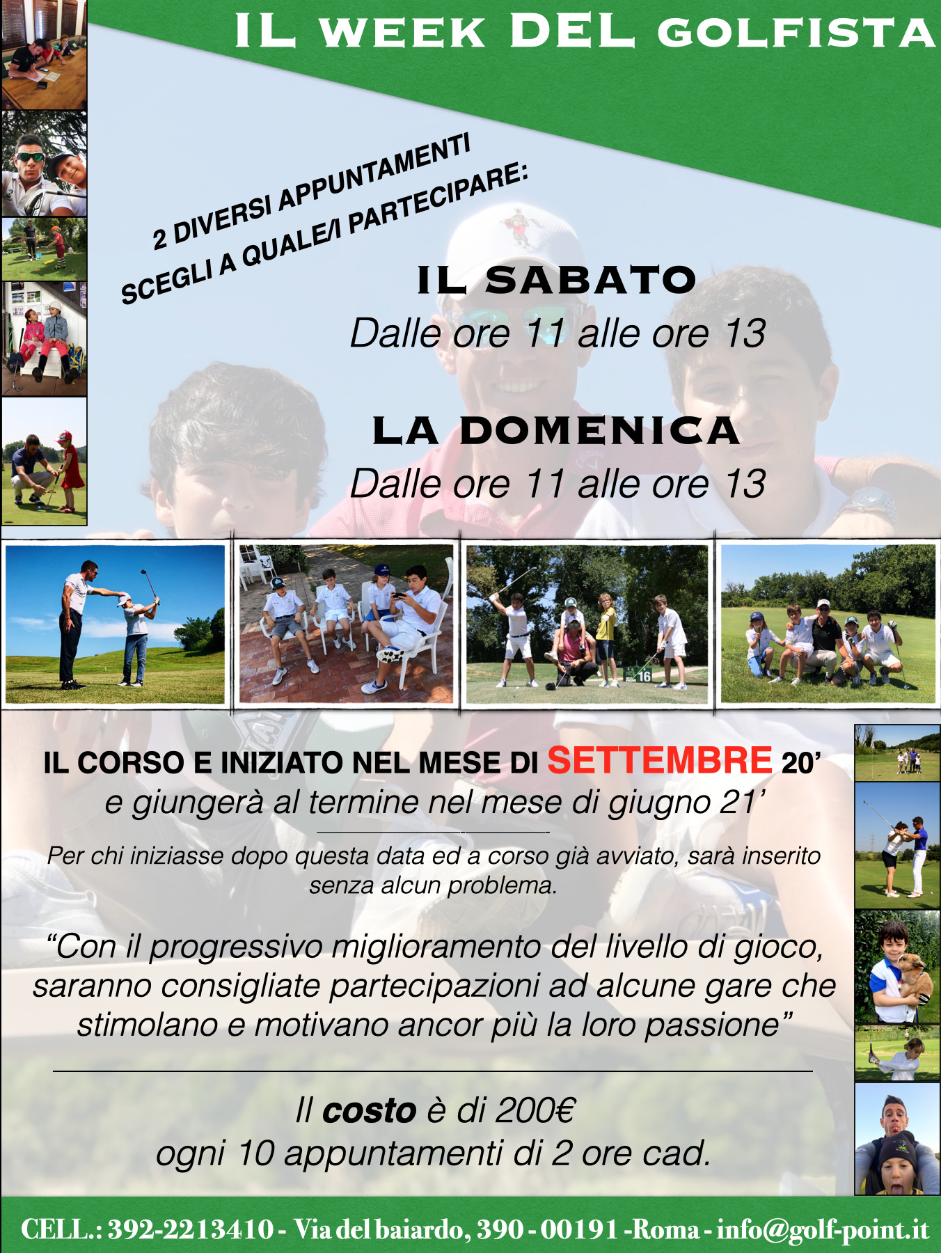 Corso di golf per bambini Roma - Paolo Augusti